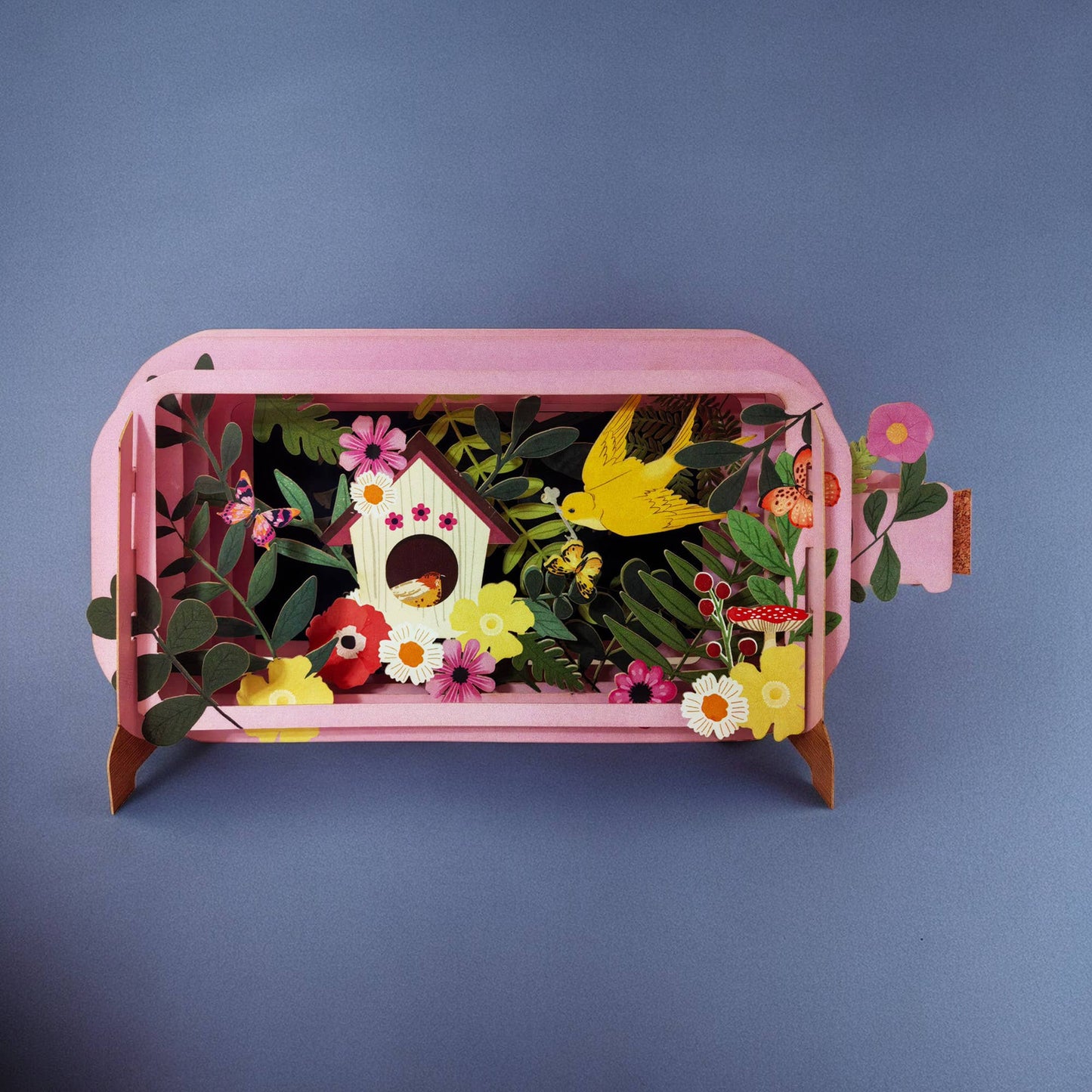 Message in a Bottle Pop Up Everyday Greeting Card with Birds