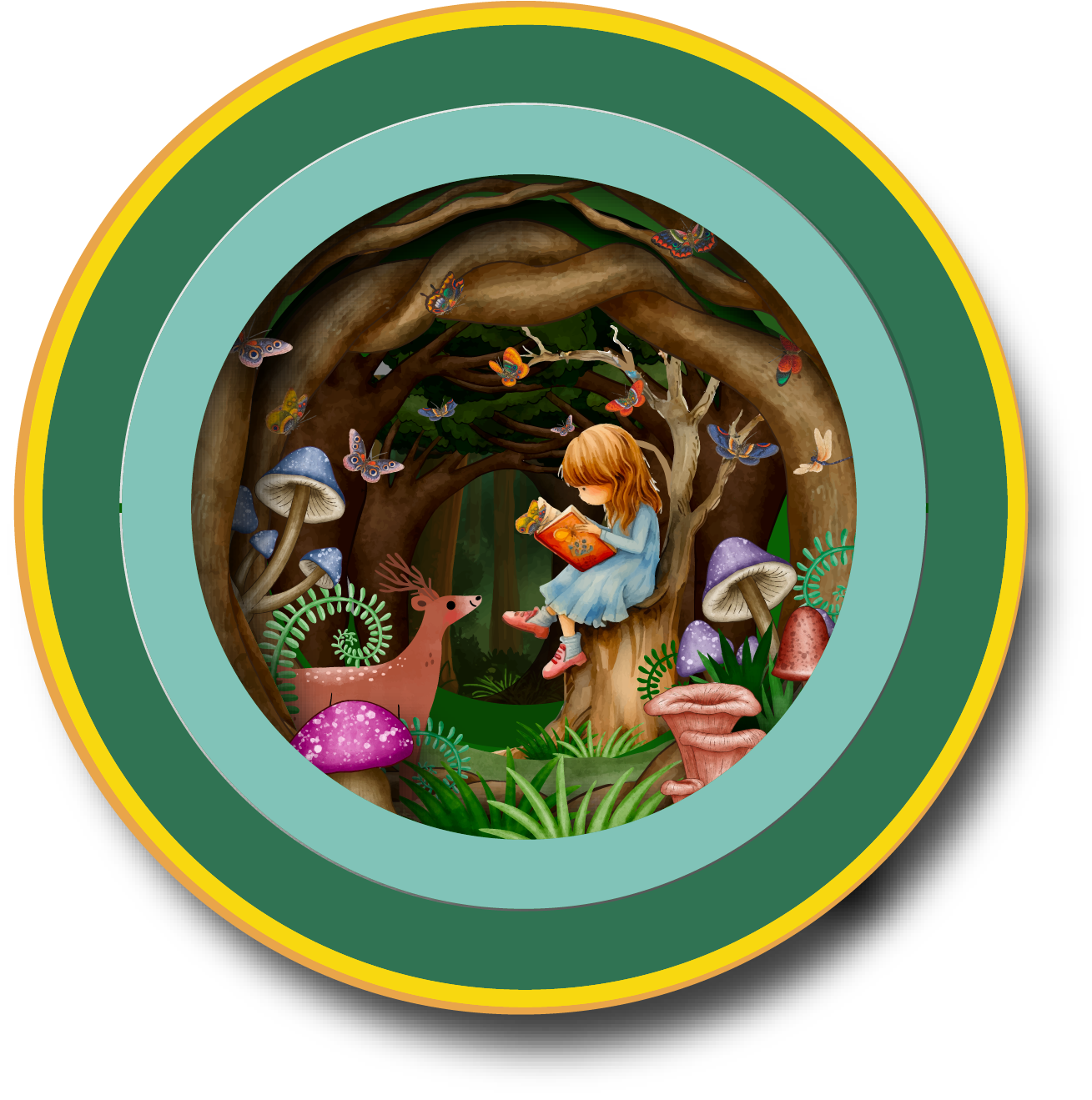 A cup of tea pop up card - Little girl