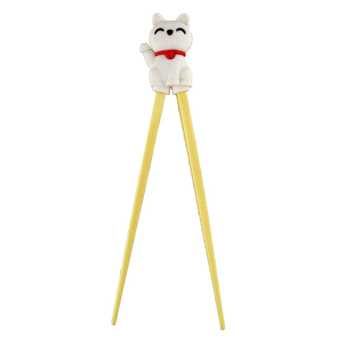 Silicon Chopsticks - White Lucky Cat