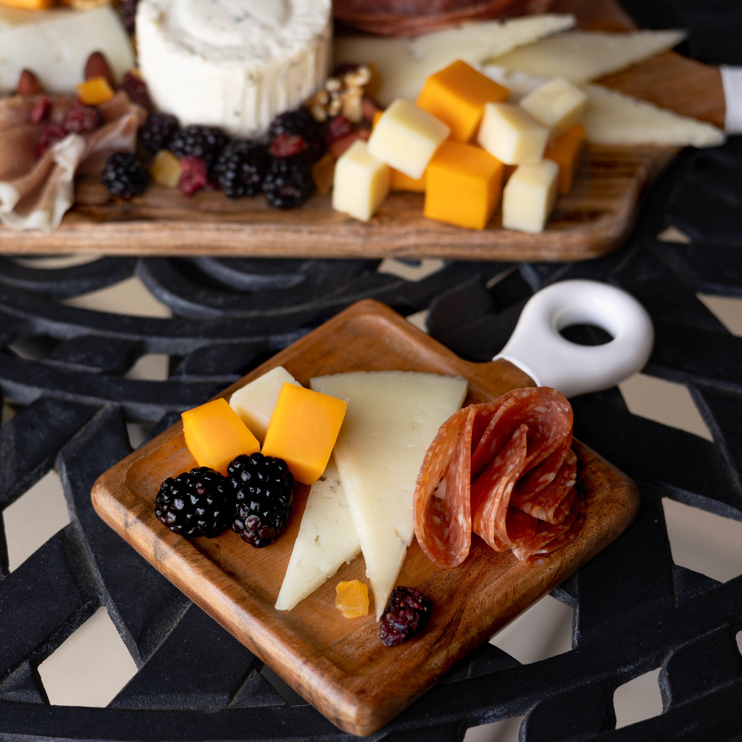 Wood + White Acacia Wood Mini Charcuterie, Set of 8
