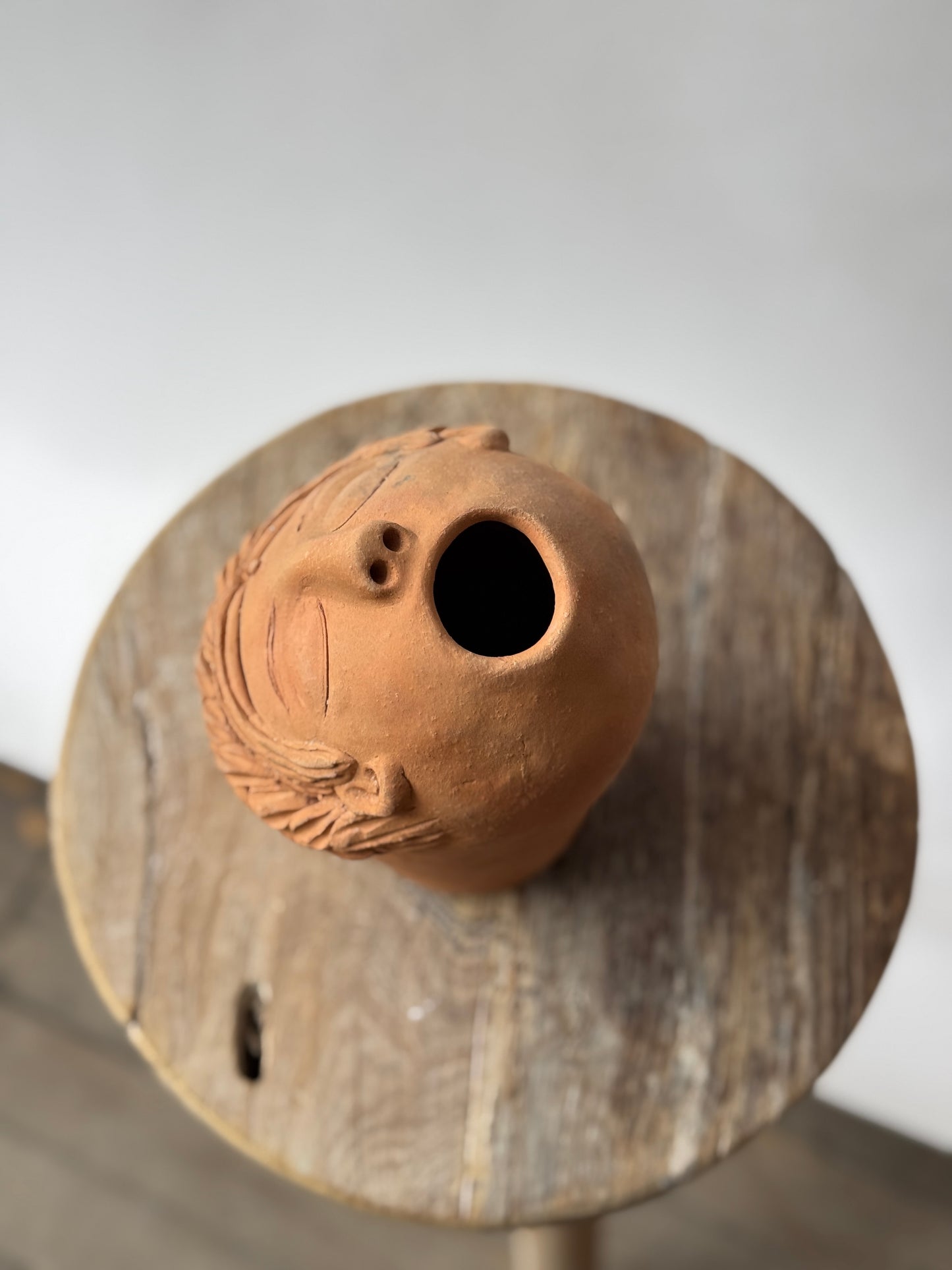 Handmade Face Vase Looking Up
