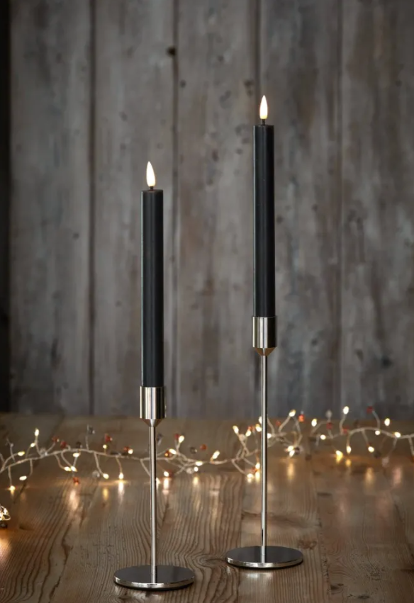 LED Chandelier Candles (Set of 2): Charcoal