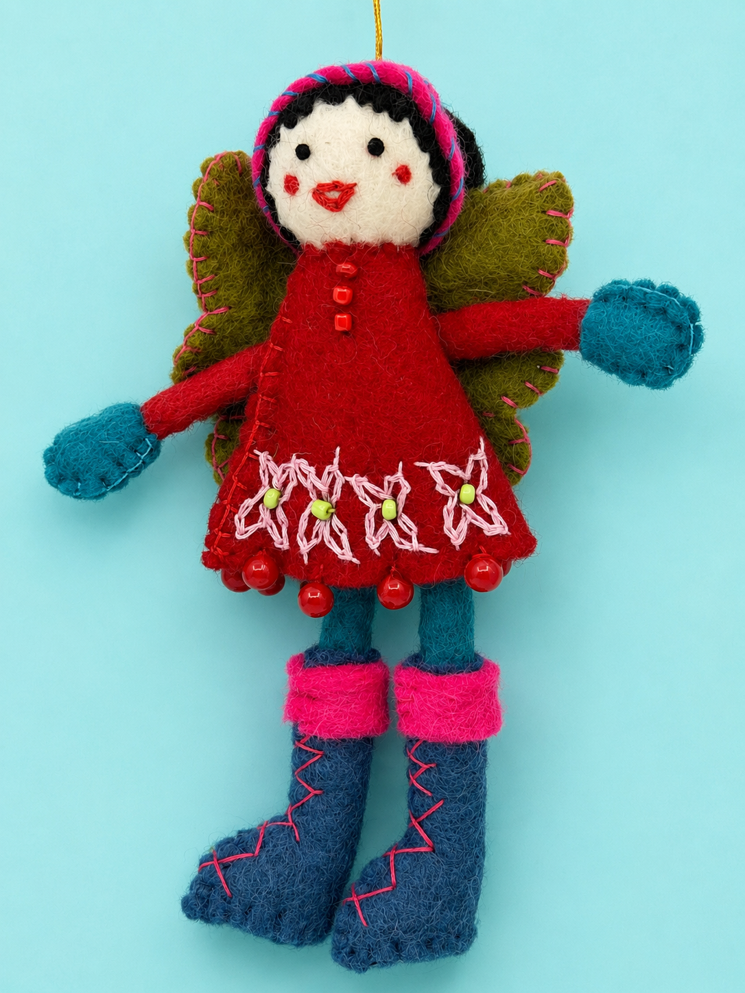 Handmade Felted Wool Happy Fairy