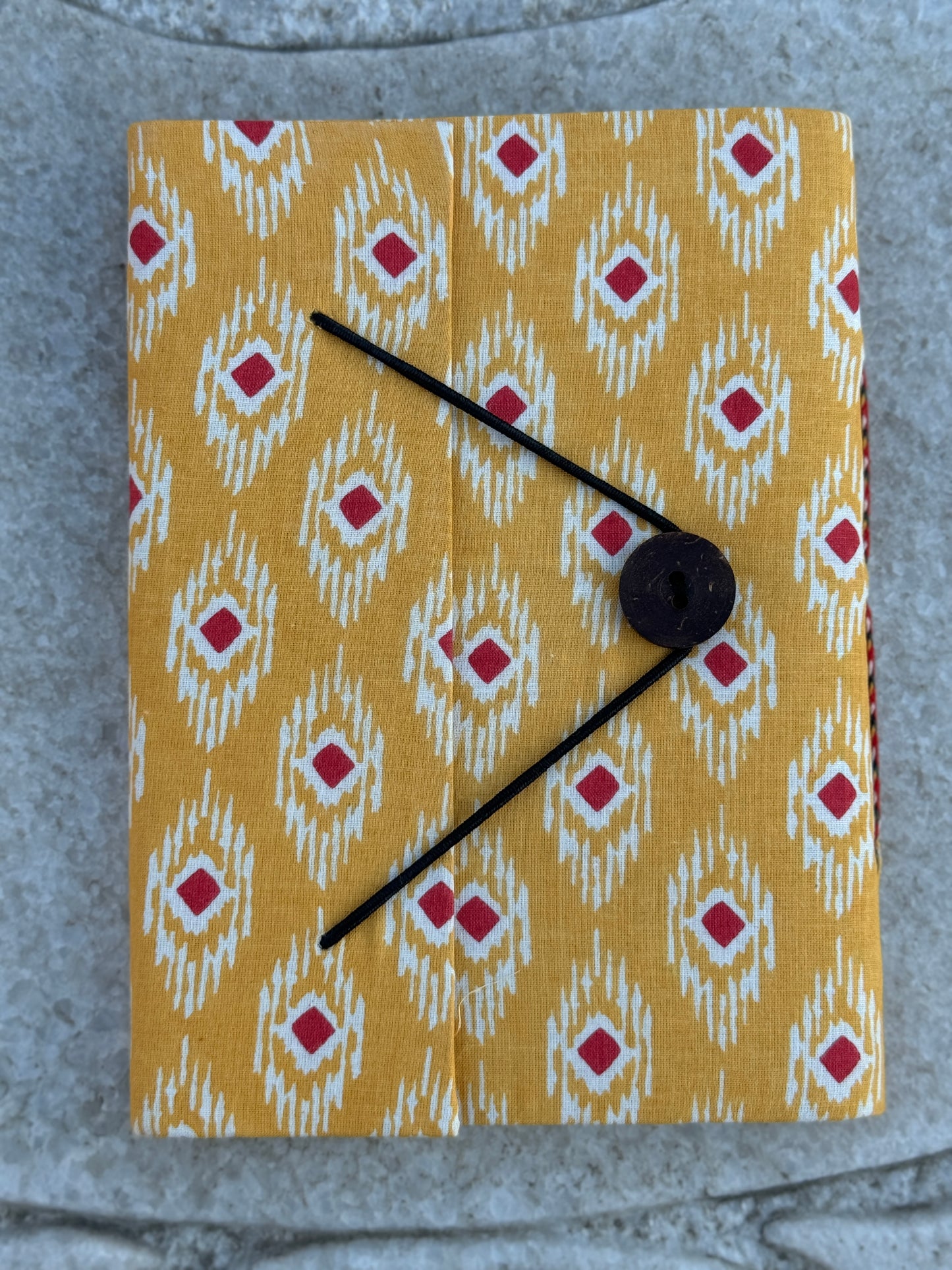 Fabric Covered Paper Journal With Button Closure