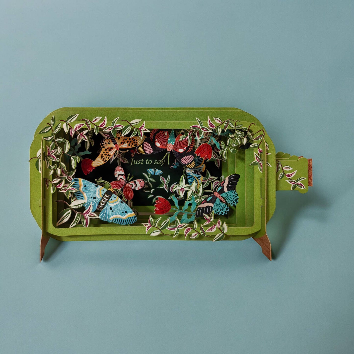 Message in a Bottle Pop Up Card butterfly-MIB301