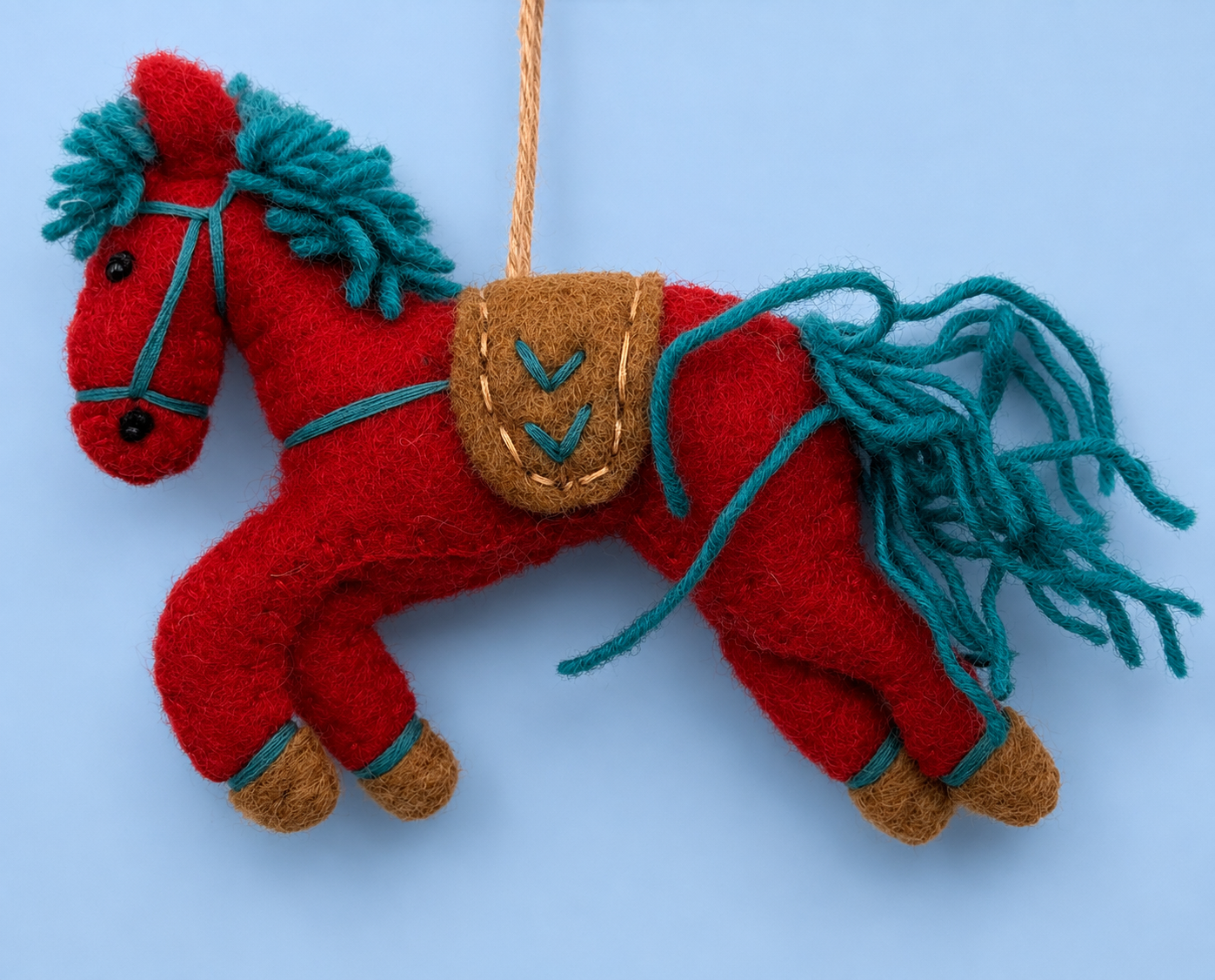 Handmade Felted Ruby Red Horse