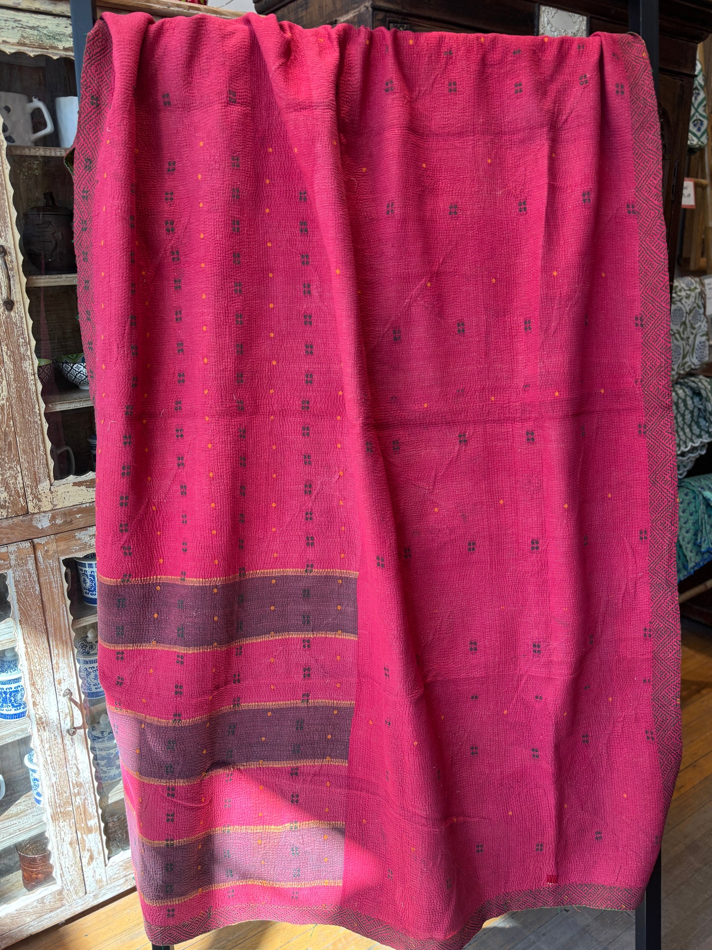 No. 104 Vintage Cotton Handstitched Kantha Throw