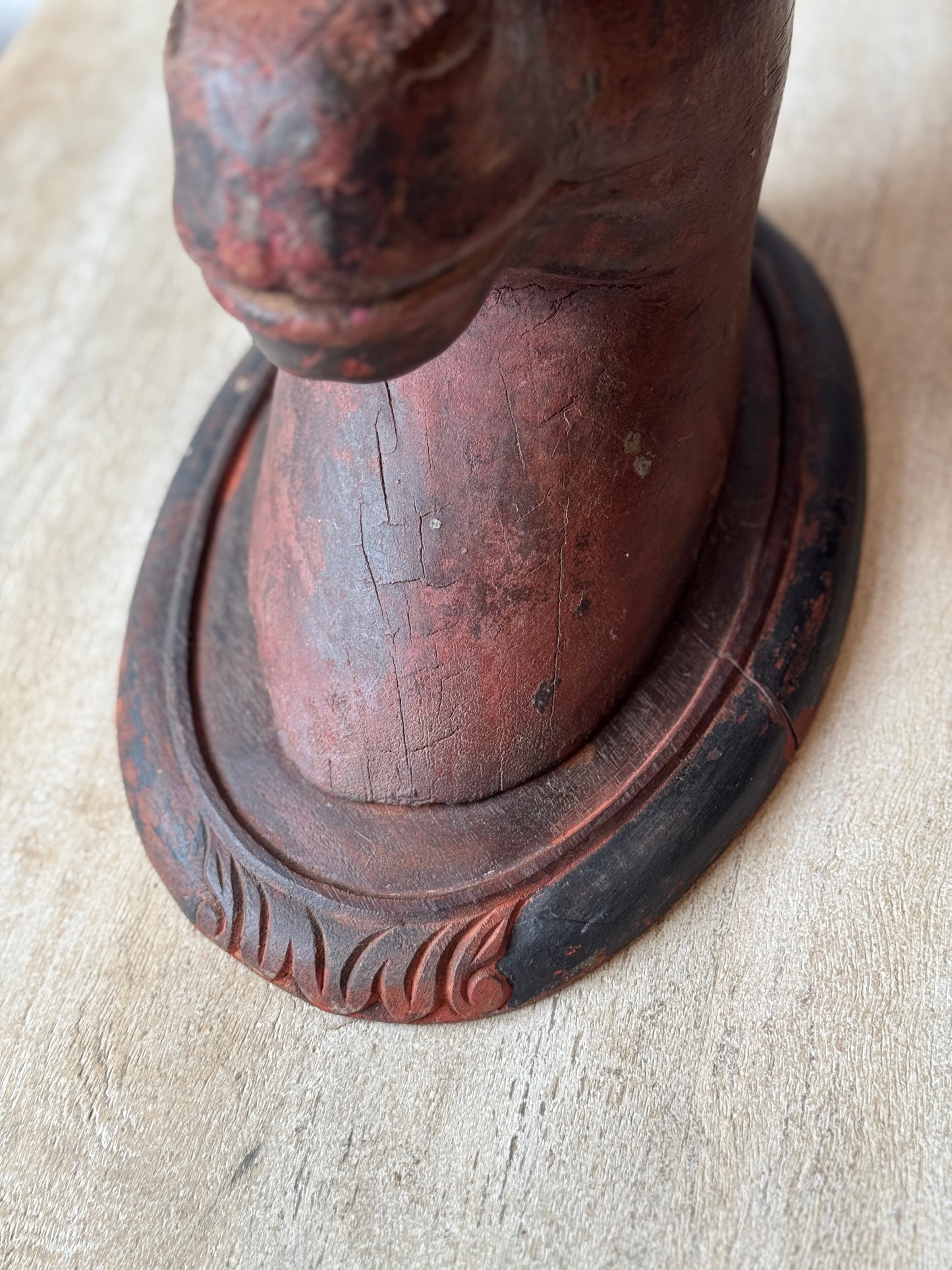 Vintage Wood Horse Head