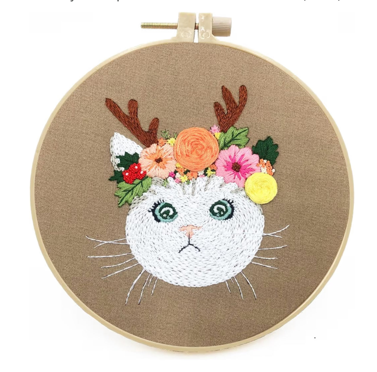 White Cat Cross Stitch Kit