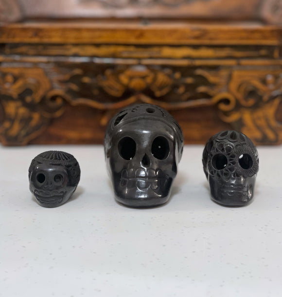 Oaxacan Black Pottery Skulls