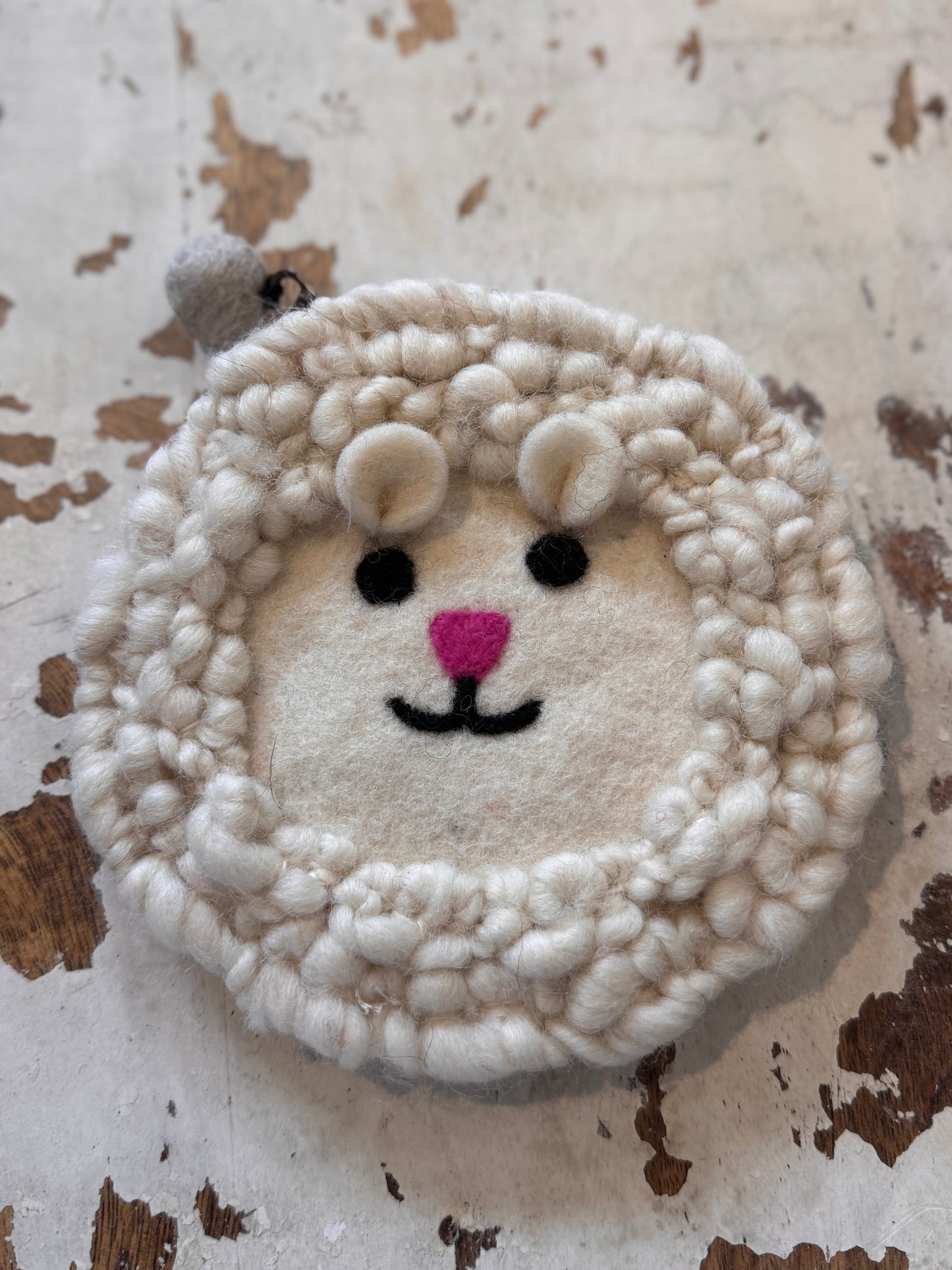 Sheep Handmade Wool Coin Purse