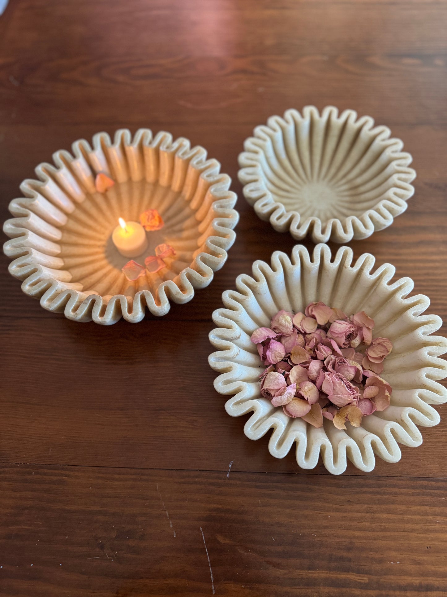 Medium Fluted Marble Bowl