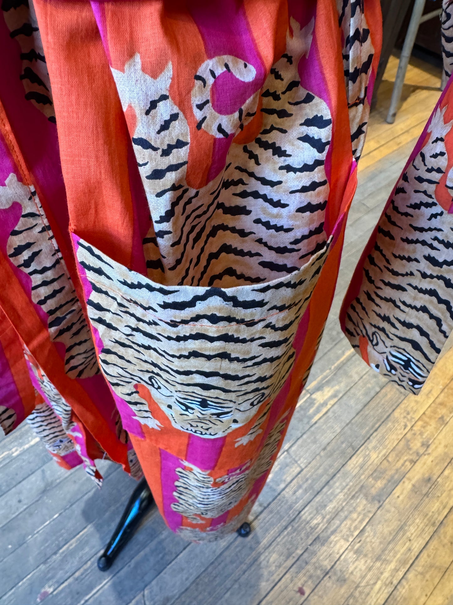 Tiger Print Orange & Pink Robe