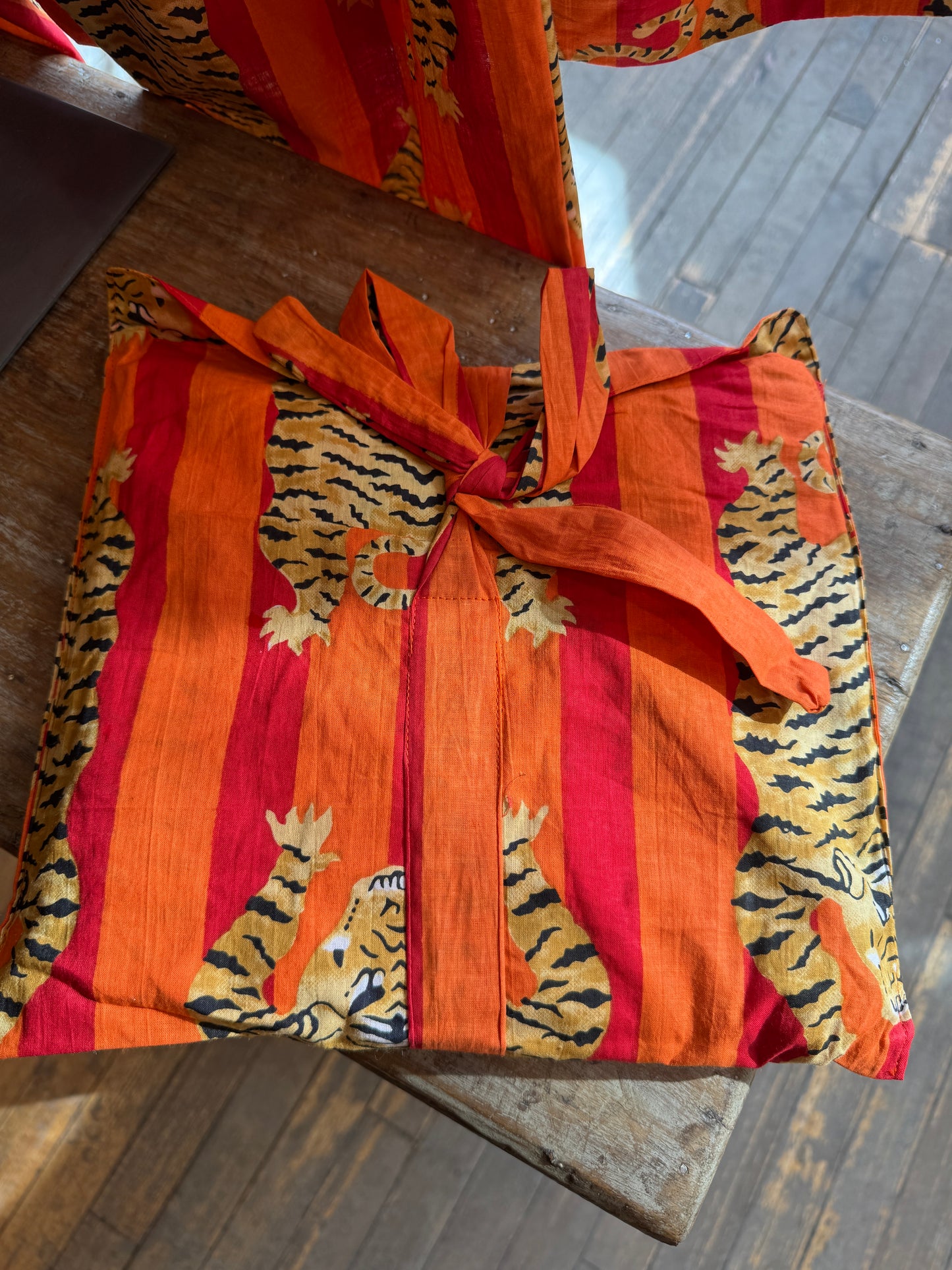 Tiger Print Orange Stripe Pajamas