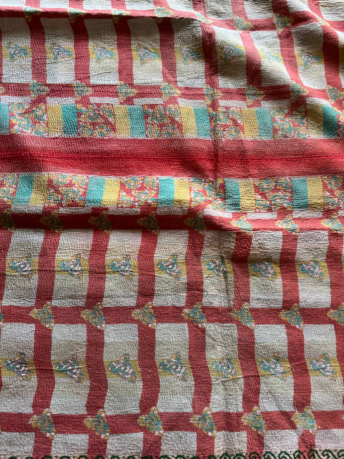 #216 Vintage Cotton Handstitched Kantha Throw