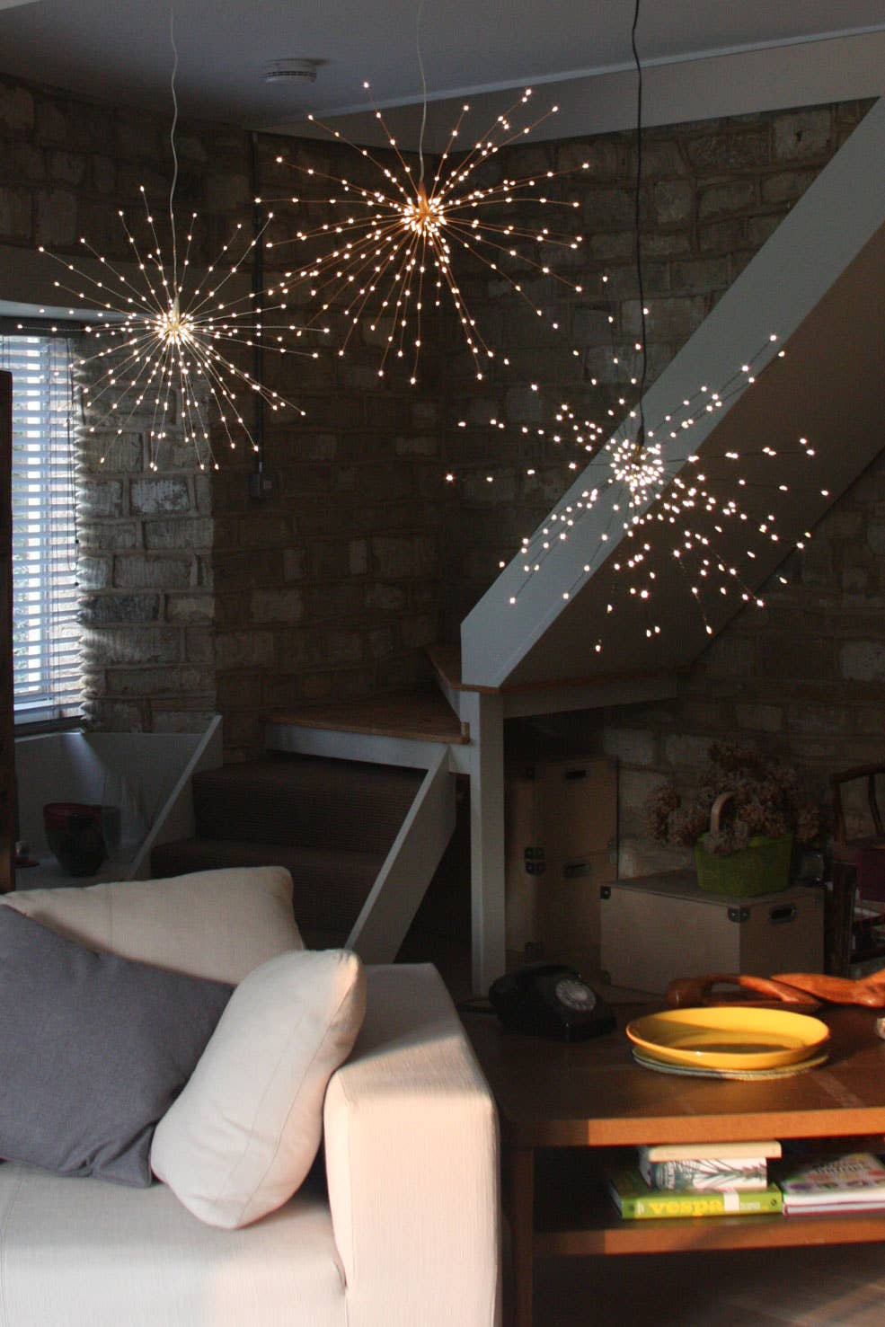 Hanging Starburst Light: Silver