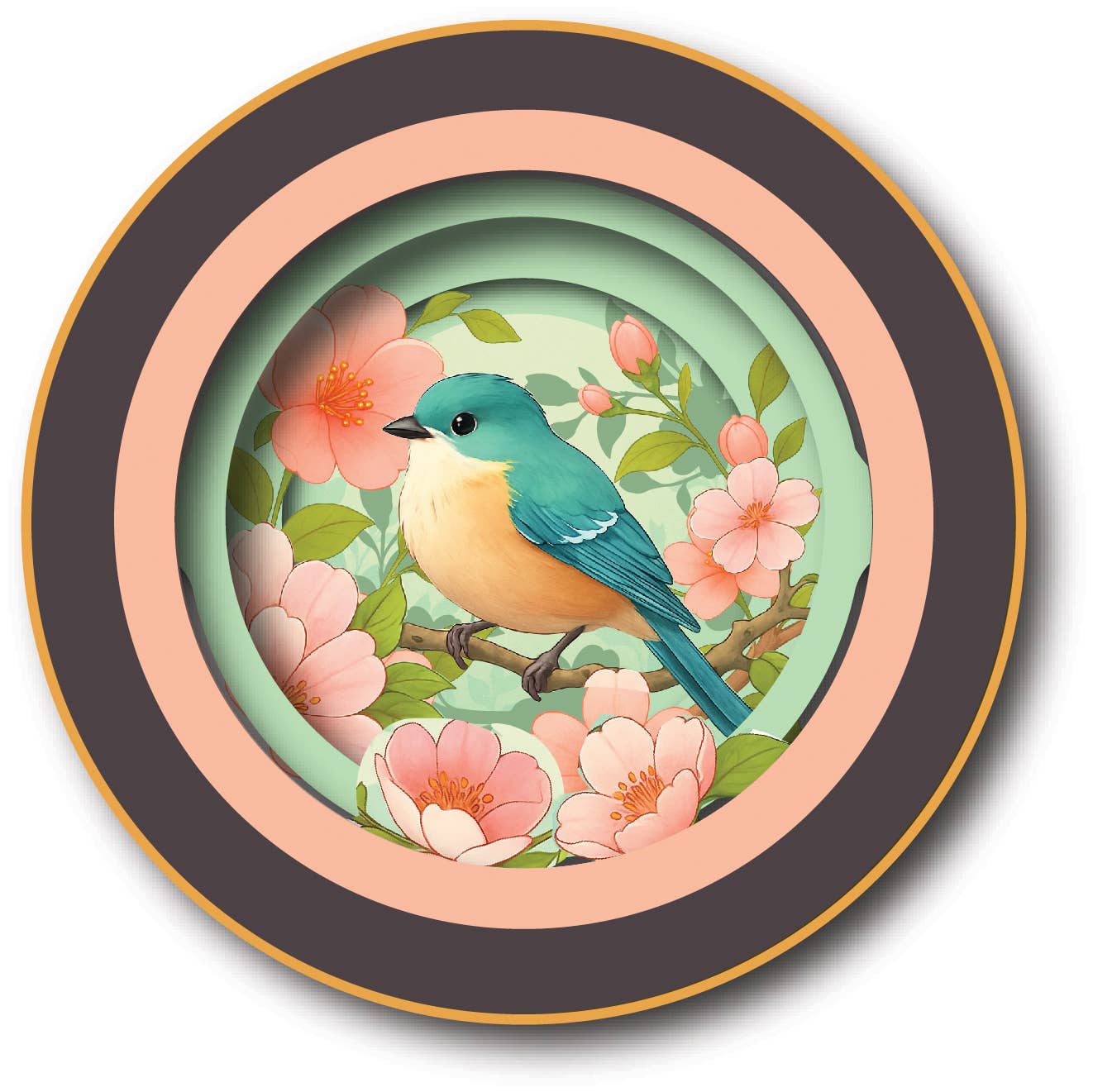 A cup of tea pop up card - Bird