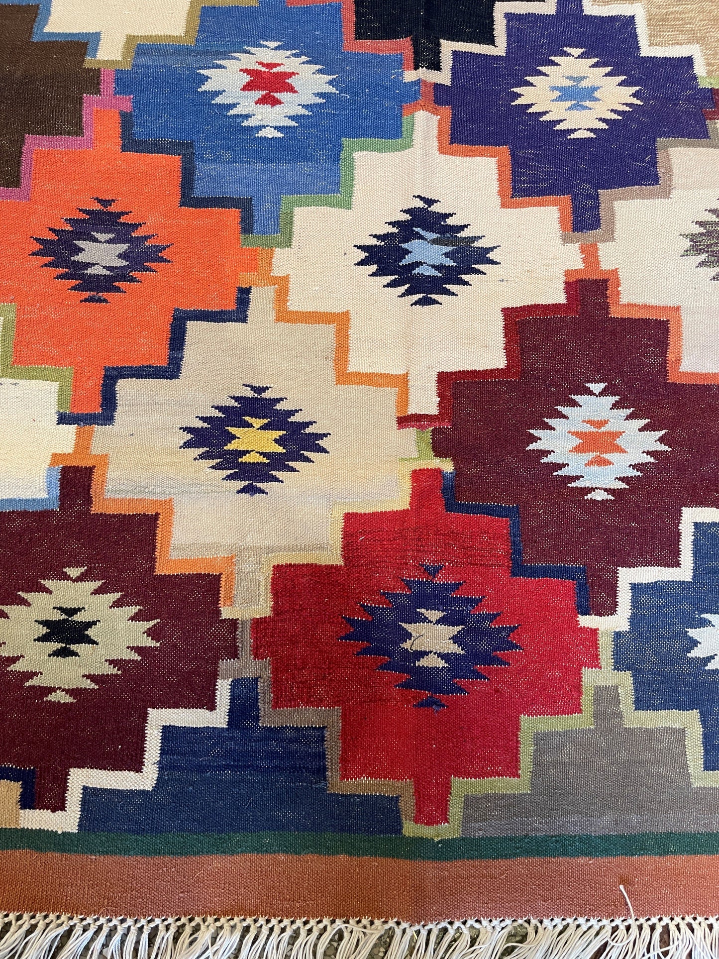 #17 Handwoven Cotton Rug 5' x 2' 11"
