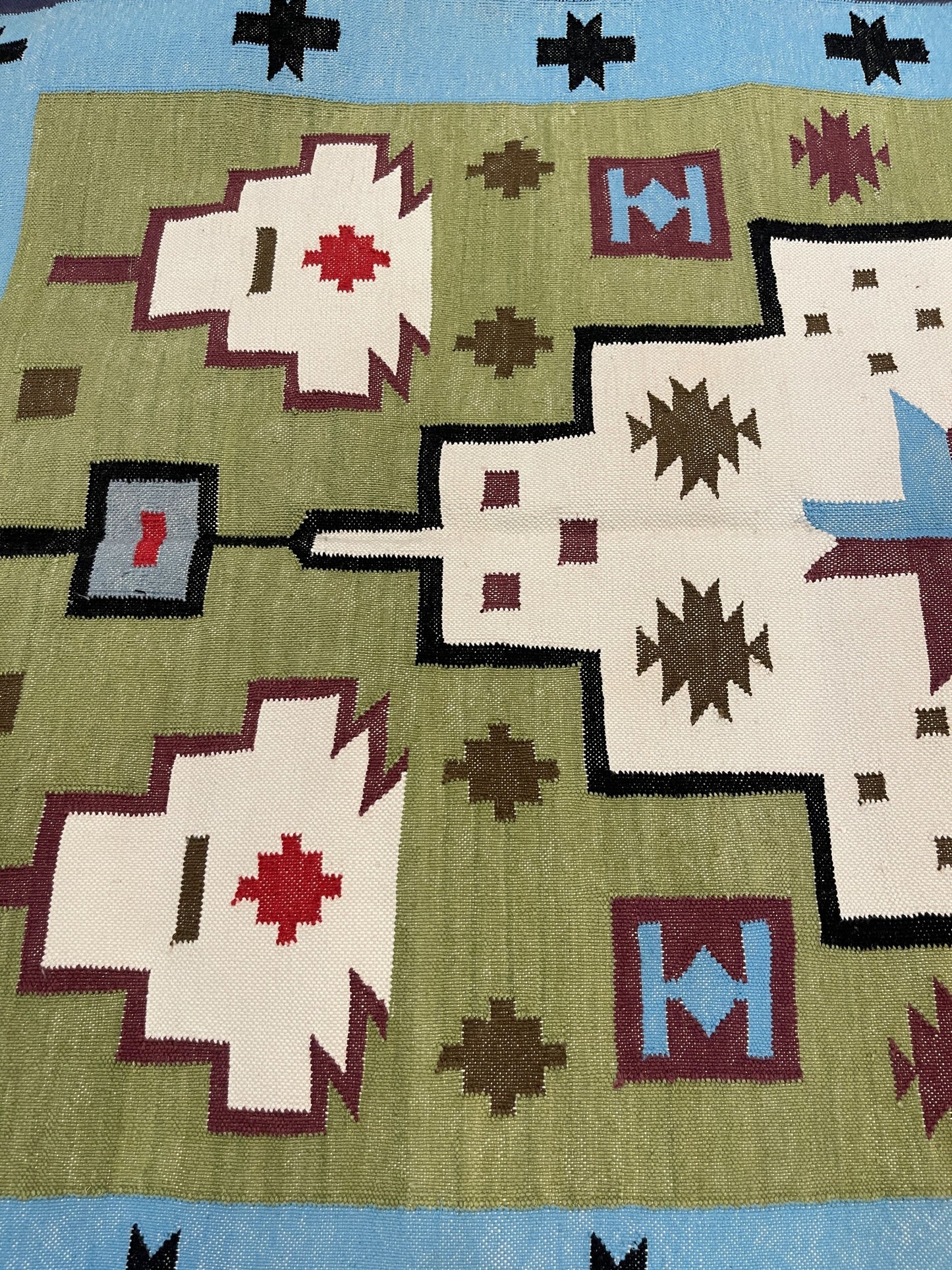 #19 Handwoven Cotton Rug 5' x 33 1/2"