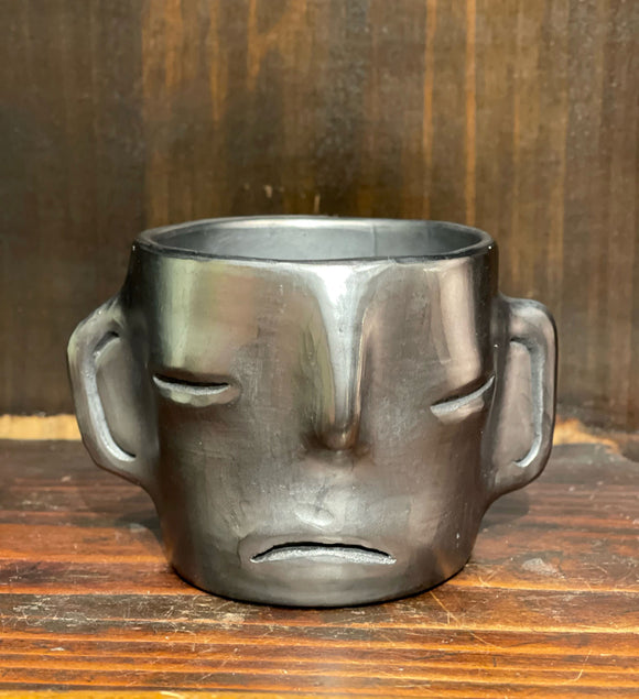 Oaxacan Handmade Black Pottery Face Cup