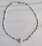 Mixed Gemstone & Coin Pearl Necklace