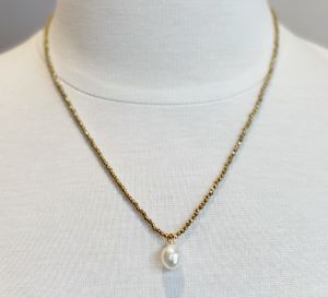 Gold Hematite Beads & White Sea Pearl