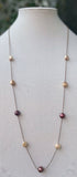 Brown & Champagne Pearl & Bronze Bead Necklace