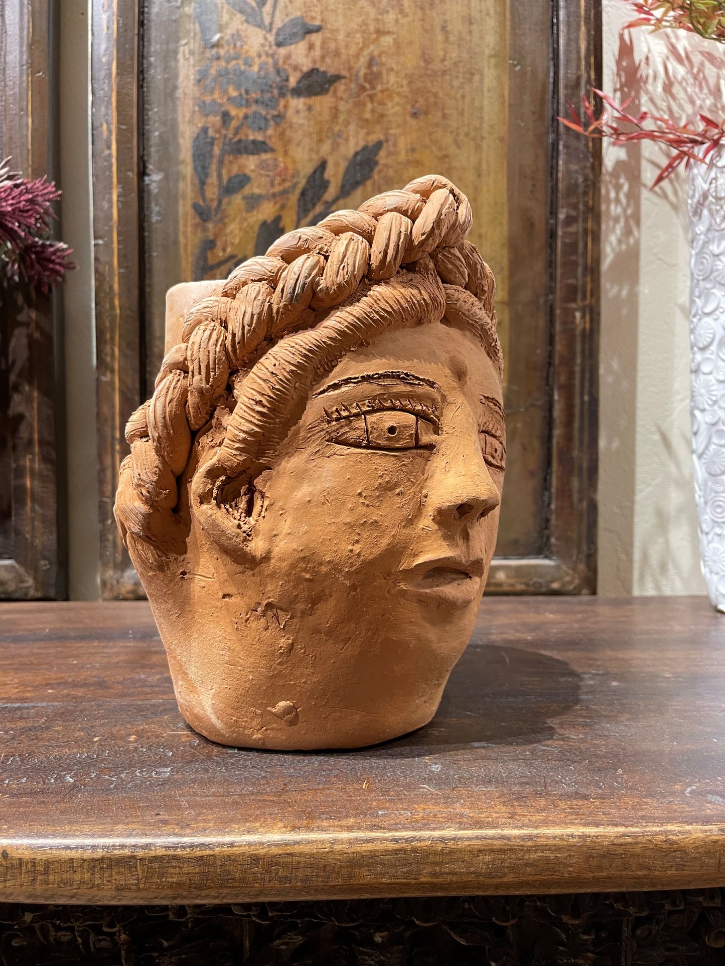 Handmade Pottery Lady Head from San Antonio Castillo Velasco