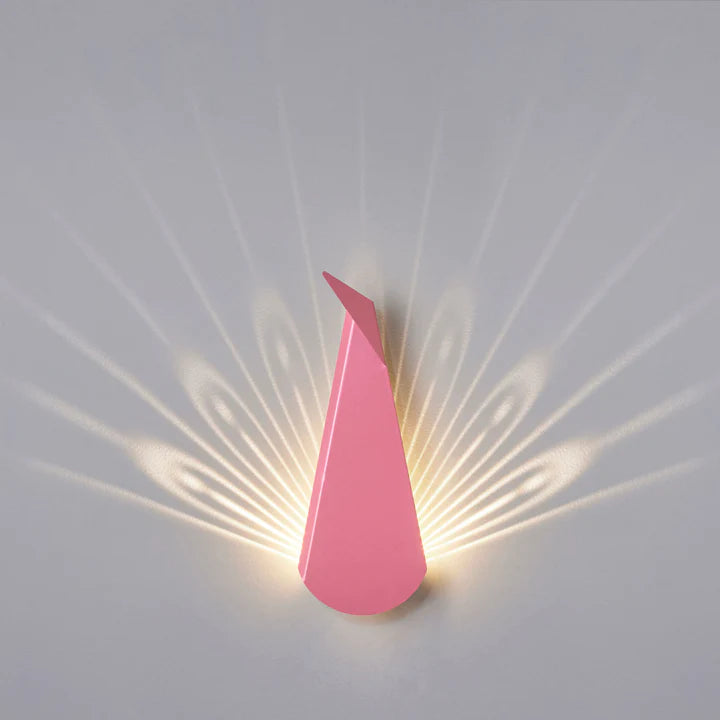 Pink Peacock Wall Light