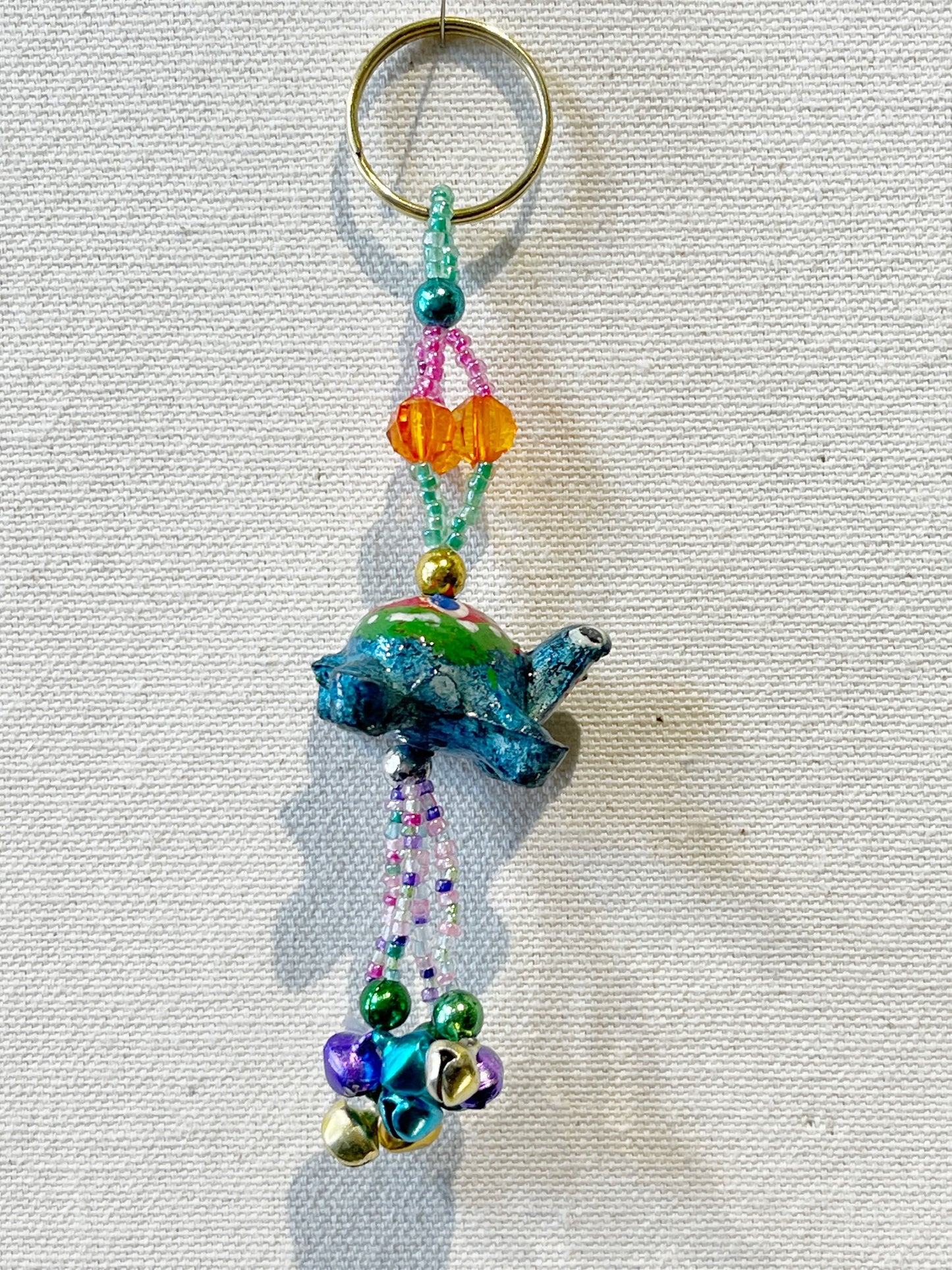 Wooden Turtle & Beaded Key