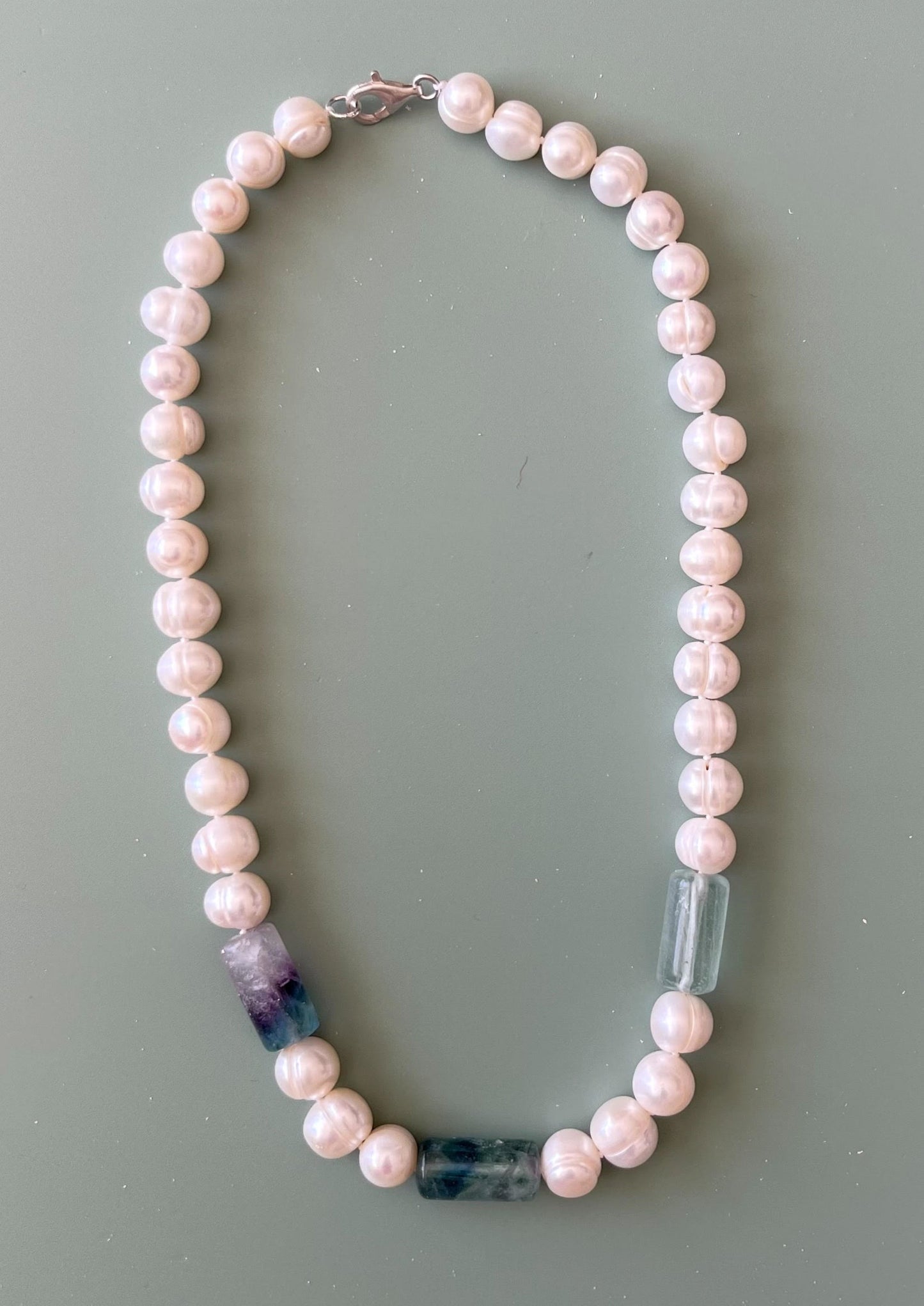Fluorite Stone & Baroque Pearl