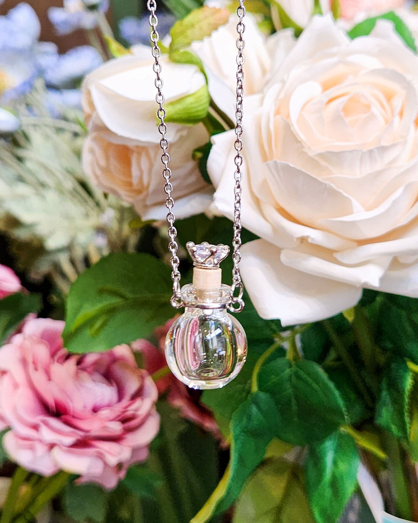 Essential Oil & Perfume Glass Bottle Necklace