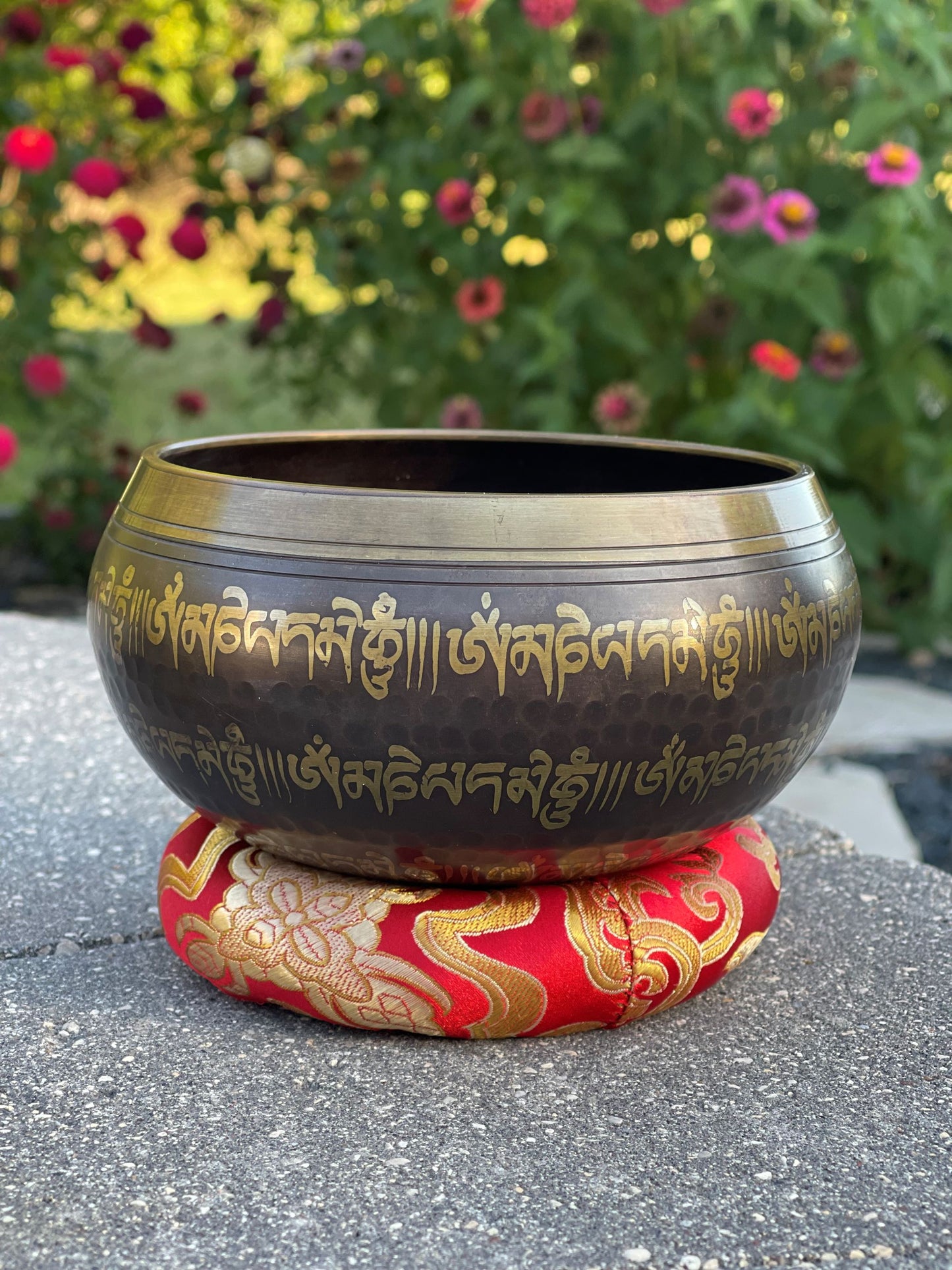 Tibetan Singing Bowl with Design Inside
