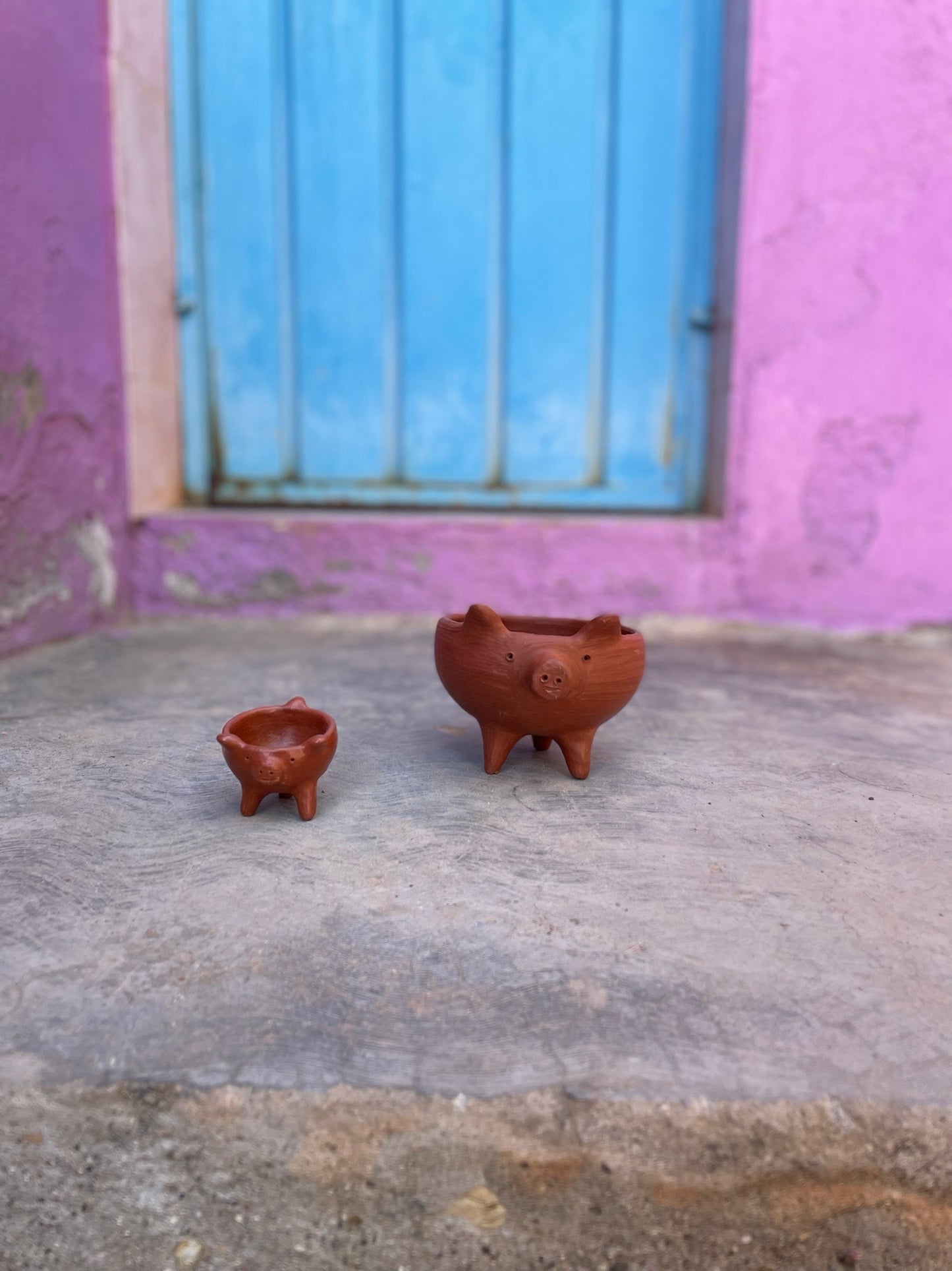 Handmade Clay Pigs Small