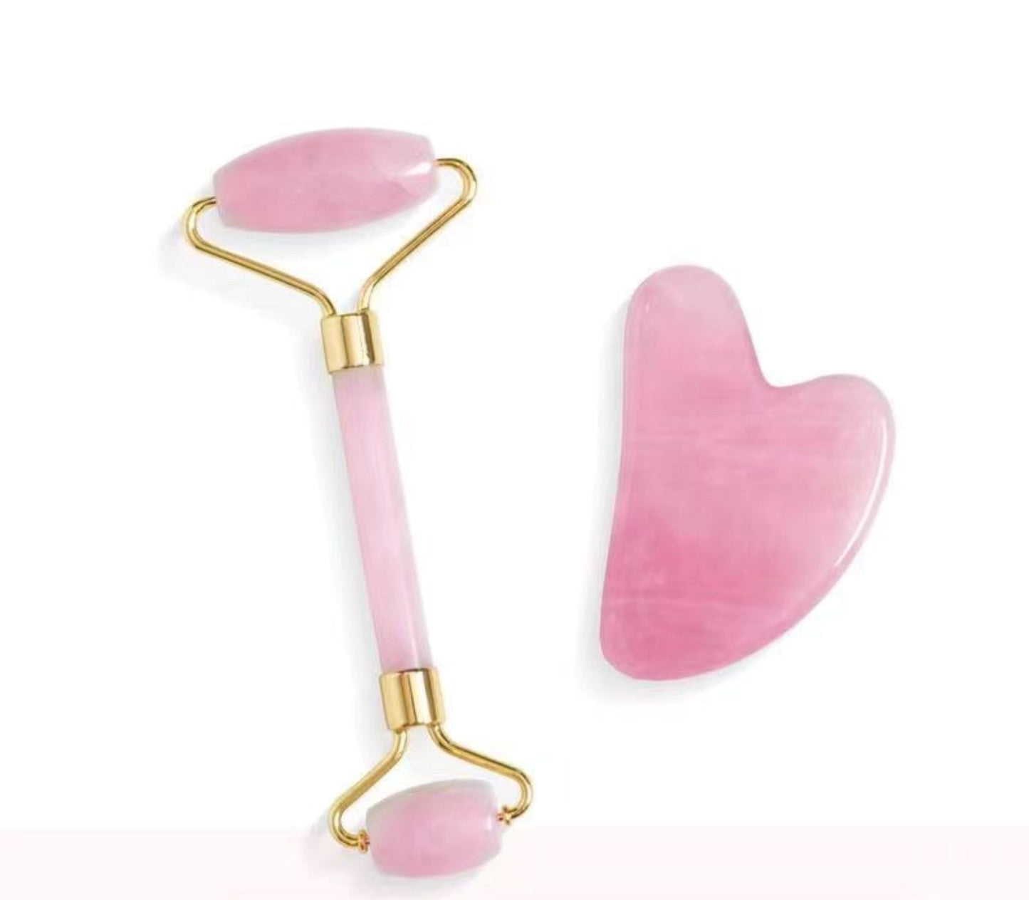 Rose Quartz Roller & Gua Sha Facial Lifting Tool