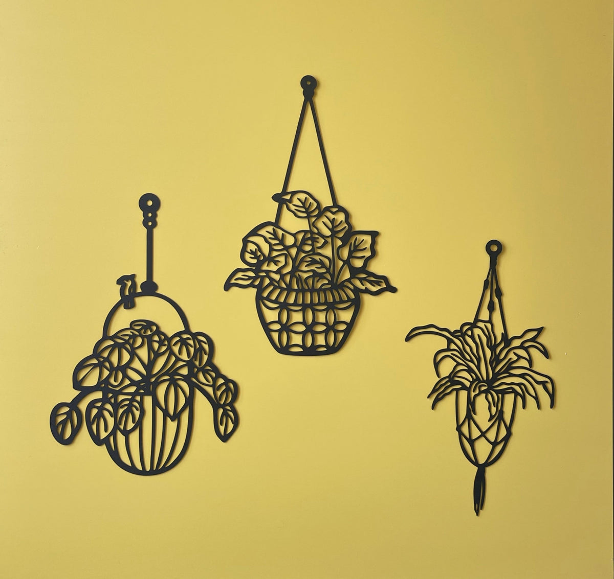 Black Metal Flower Baskets Wall Art O'Day Cache