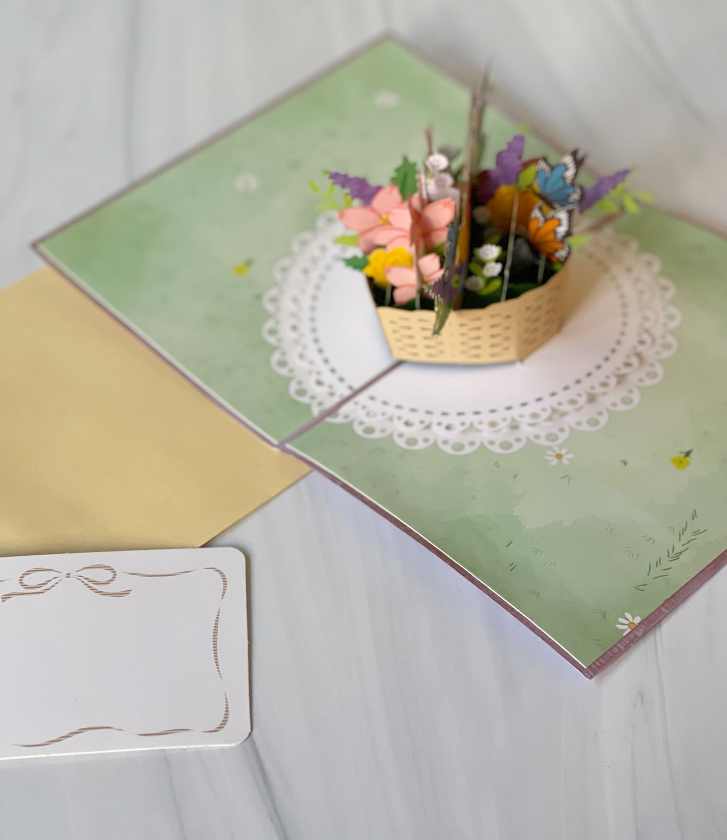 Purple Flower & Butterfly Pop-up Card