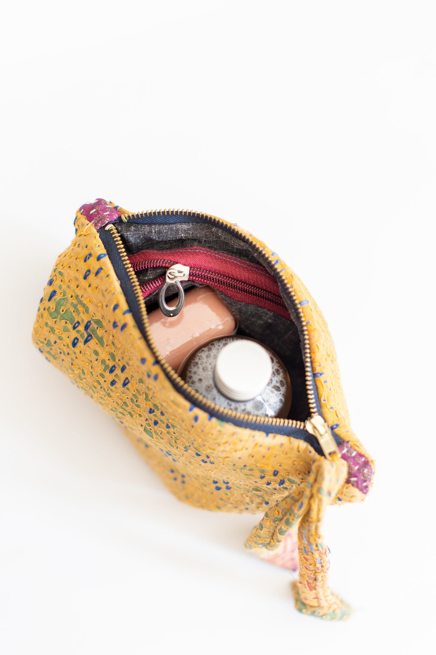 Vintage Banjara Fabric Pouch-Royal Blue