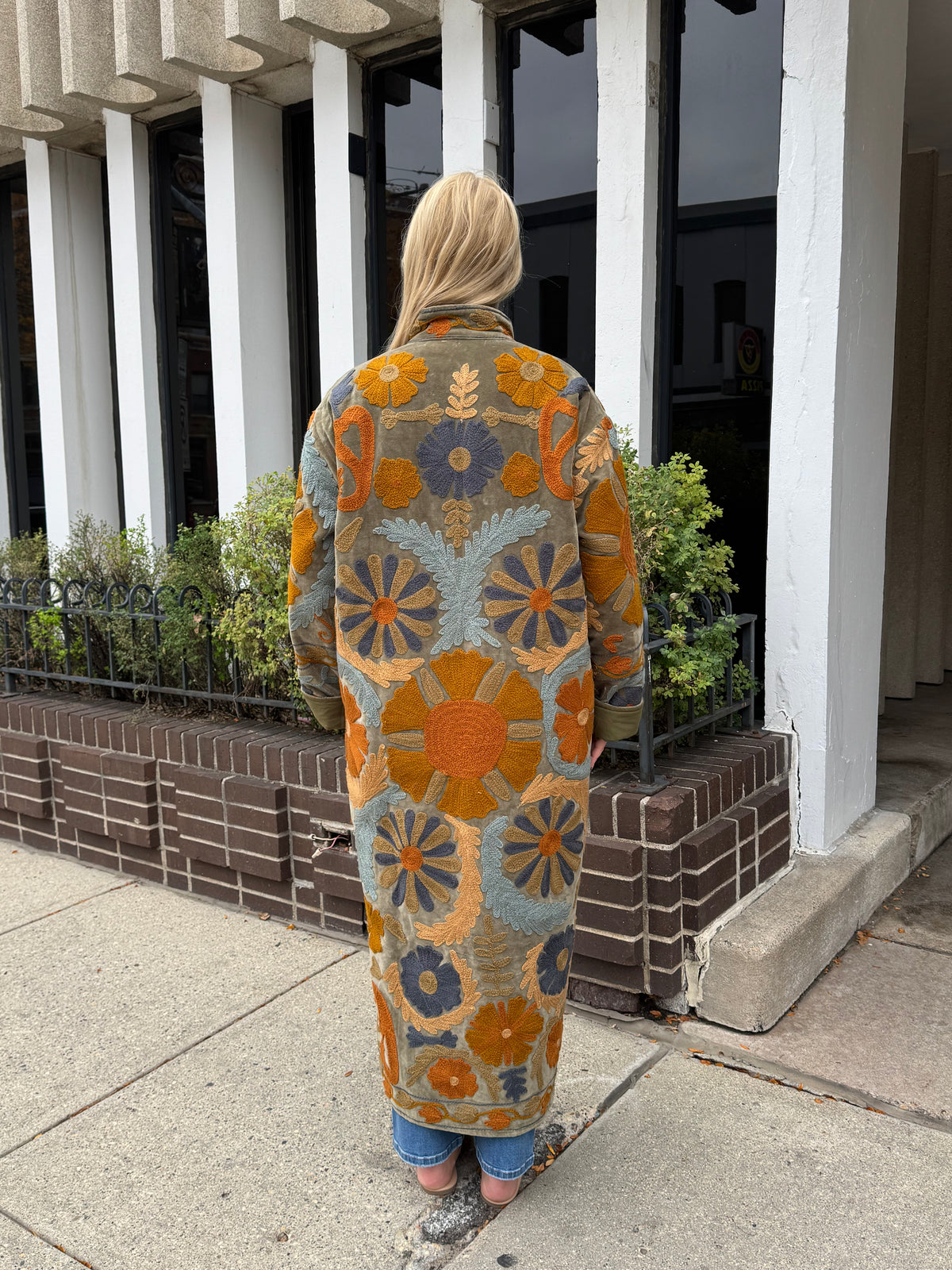 12A. Long Velvet Embroidered Jacket