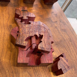 Wooden Puzzle Elephant with Baby