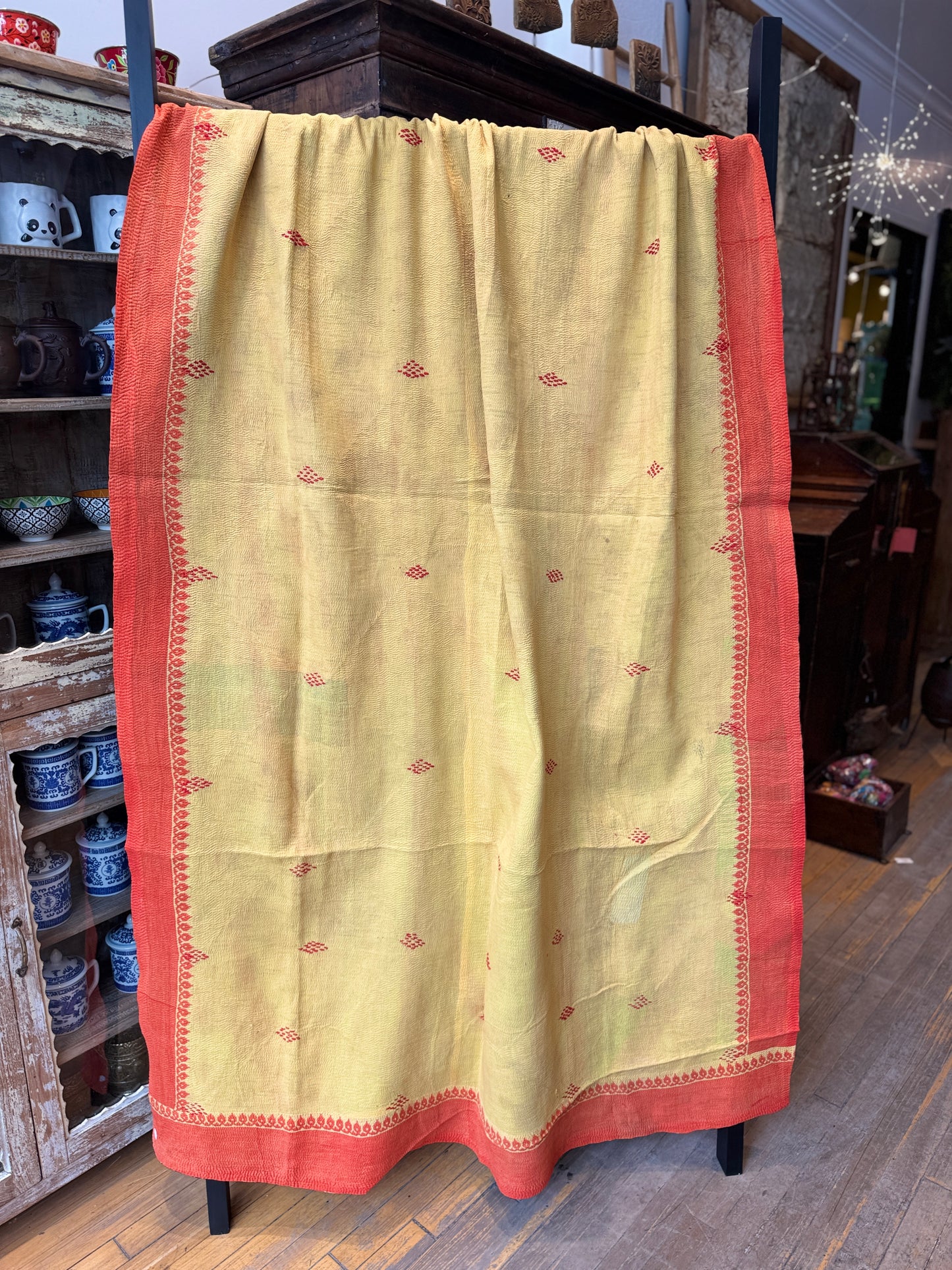 No. 124 Vintage Cotton Handstitched Kantha Throw