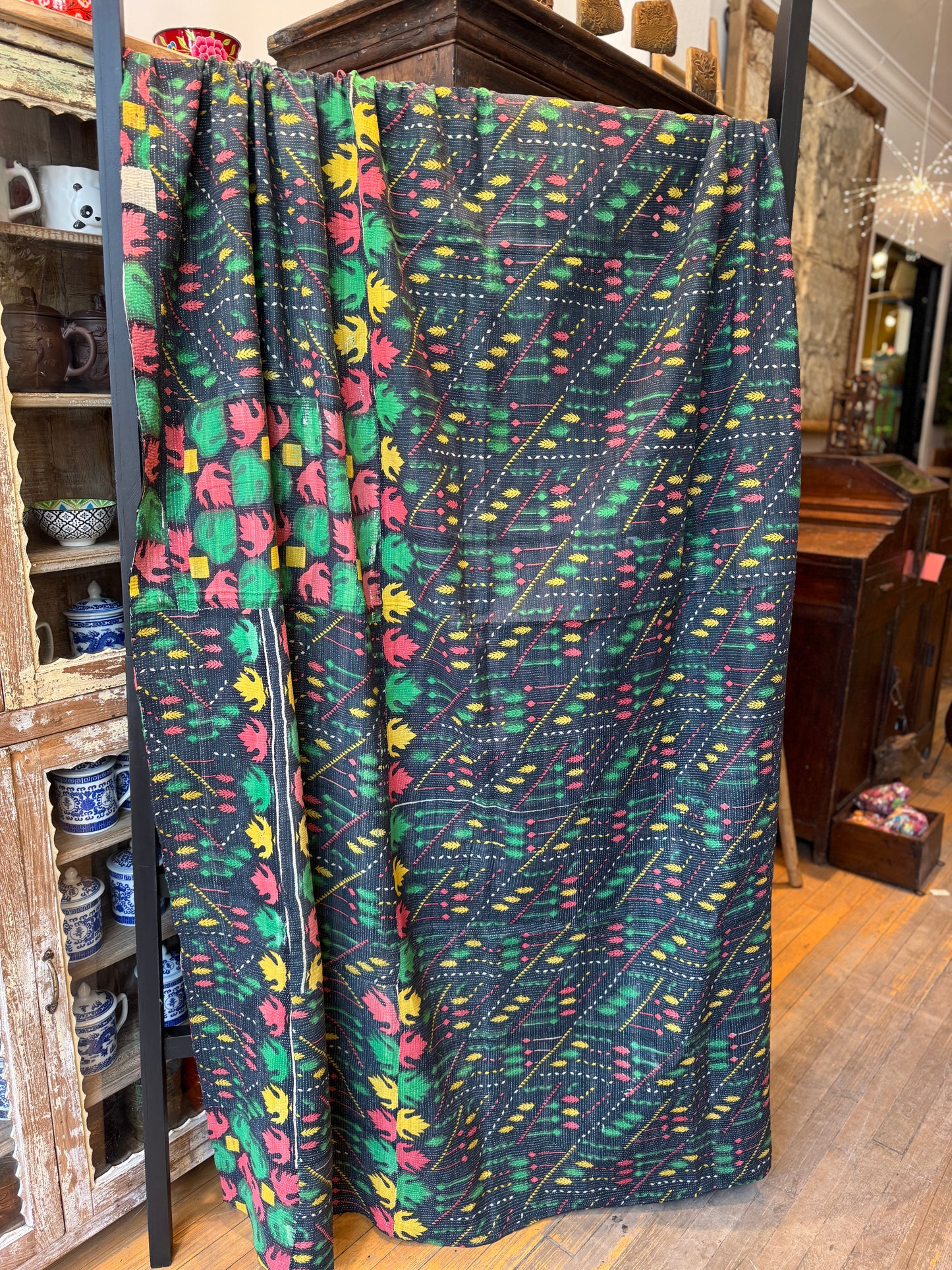 No. 25 Vintage Cotton Handstitched Kantha Throw