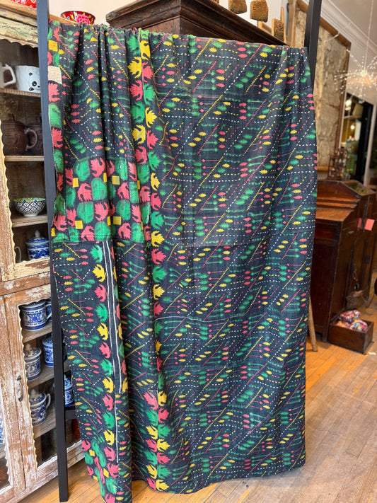 No. 25 Vintage Cotton Handstitched Kantha Throw