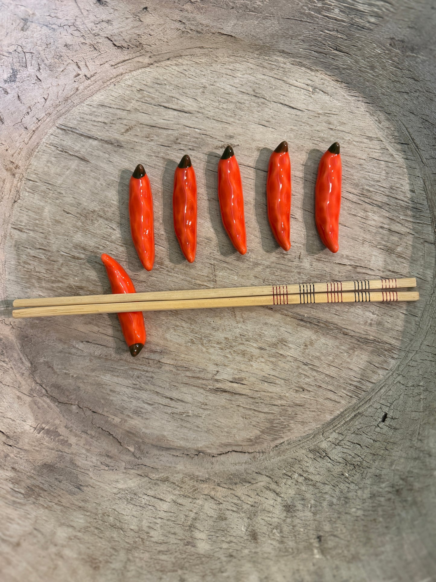 Chili Pepper Chopstick Holder Set of 6