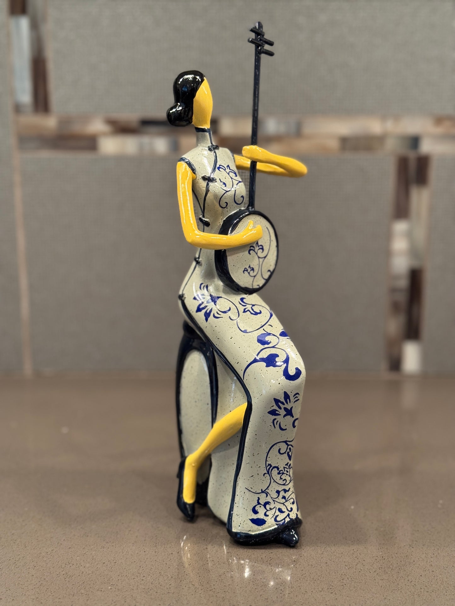 Traditional Asian Women Playing a Lute