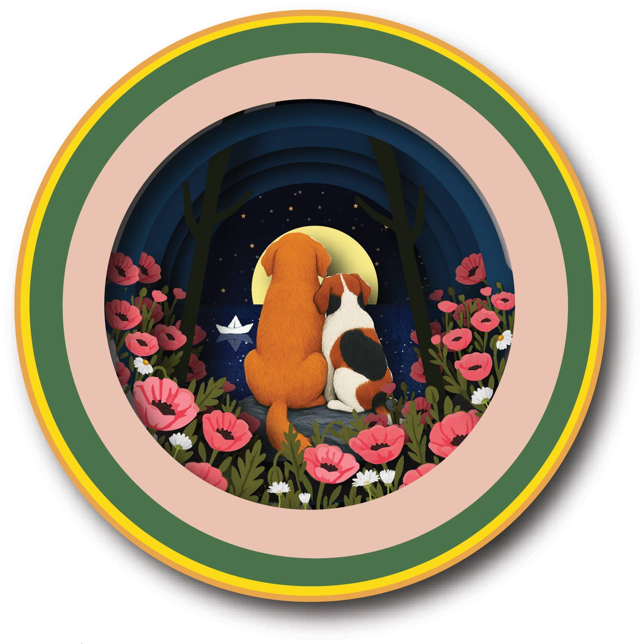 A cup of tea pop up card - Dogs