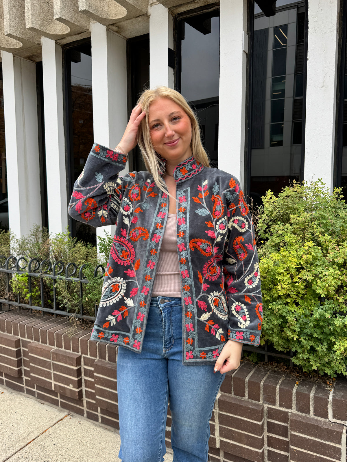 10N. Velvet Suzani Short Jacket