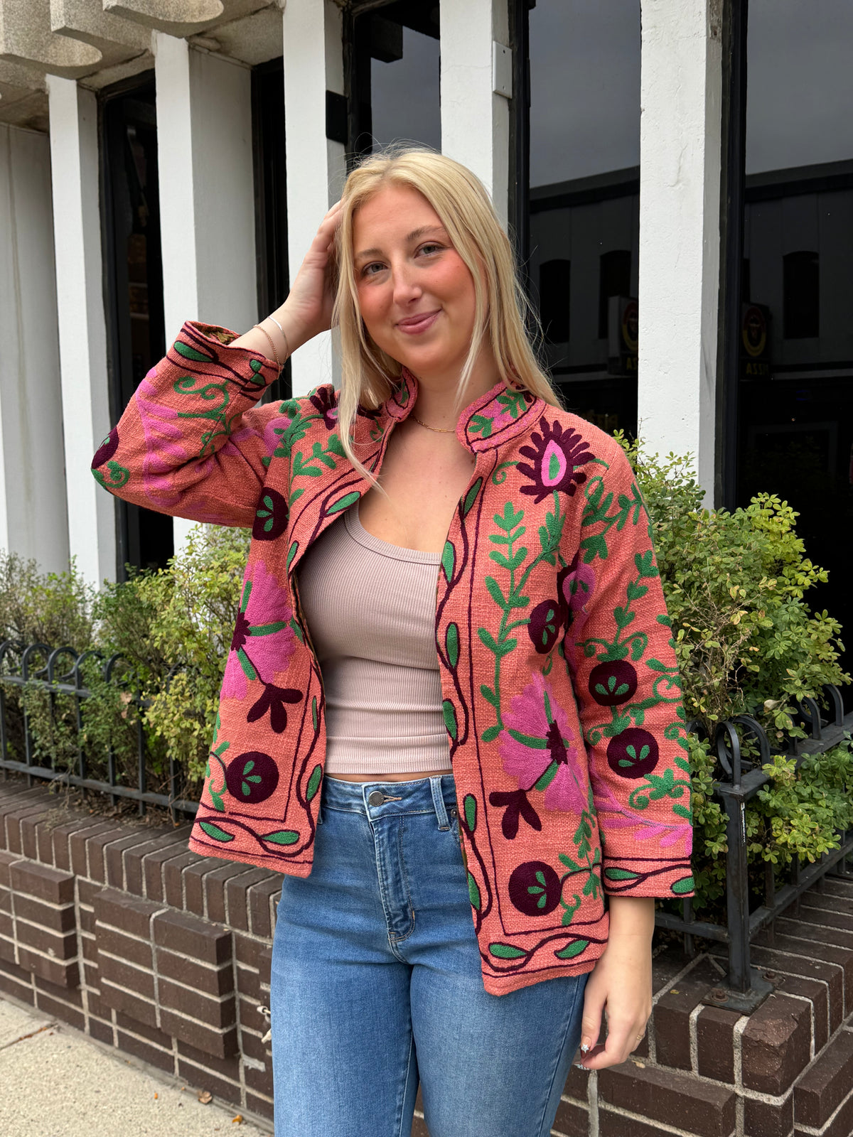 16E. Jute Suzani Short Jacket