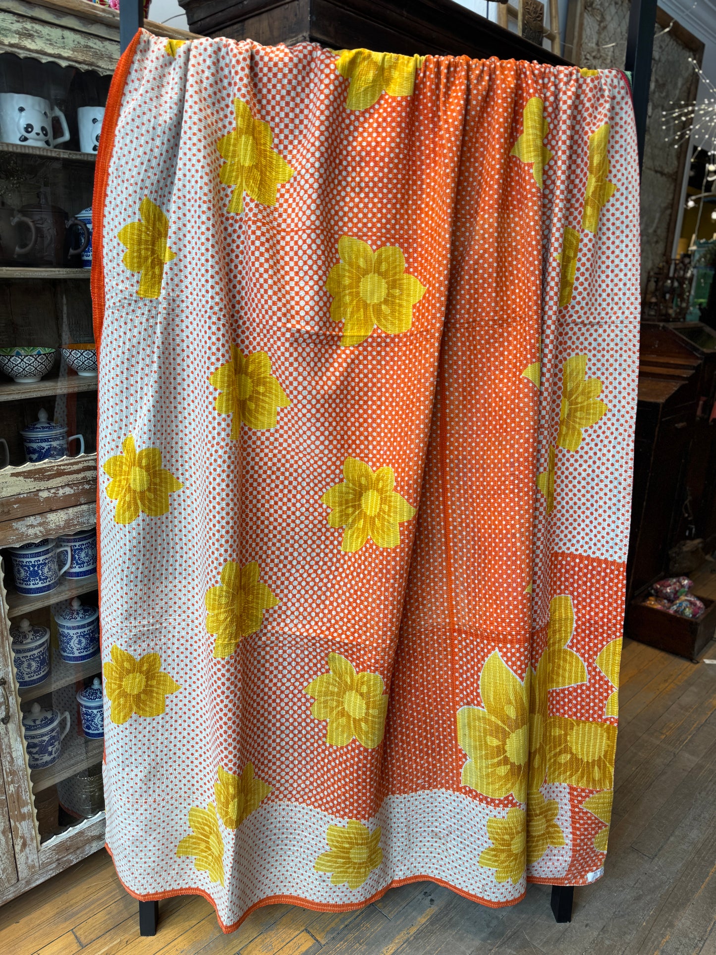 No. 66 Vintage Cotton Handstitched Kantha Throw