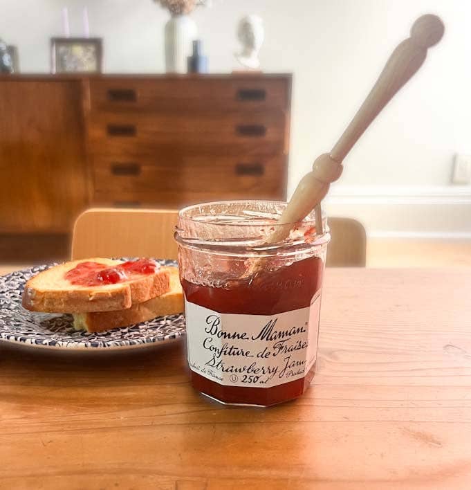 Jam spoon with tenon spoon rest in Boxwood